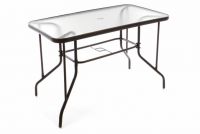 Zahradní stolek se skleněnou deskou 110 x 60 x 72 cm