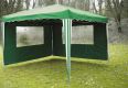 Zahradní párty stan nůžkový zelený 3 x 3 m + 2 boční stěny