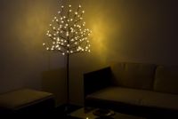 Vánoční dekorace světelný strom 150 cm, 96 LED, teple bílá