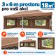 Nůžkový párty stan 3 × 6 m s bočními stěnami, béžový