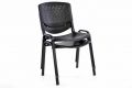 Sada 2 ks stohovatelné plastové kancelářské židle - černá