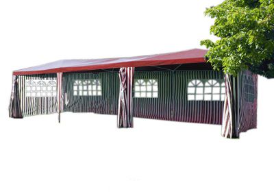 Zahradní stan - červený, 3 x 9 m
