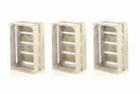 Sada dřevěných bedýnek VINTAGE DIVERO - 3 ks bílá