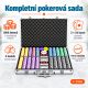Poker set 1000 žetonů s kovovým jádrem, hliníkový kufr