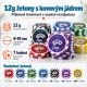 Poker set 1000 žetonů s kovovým jádrem, hliníkový kufr
