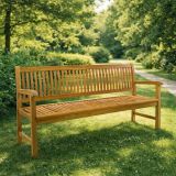 Zahradní lavice teak 180cm 3místná, prémiové natur provedení