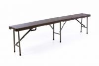 Skládací zahradní lavice - hnědý ratanový design 180x25 cm