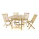 Zahradní set DIVERO z teakového dřeva - stůl + 4 skládací židle