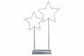 Vánoční LED dekorace - kovové hvězdy, 25 LED, šedé