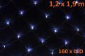 Vánoční světelný závěs s LED diodami - 1,2 x 1,9 m, studená bílá