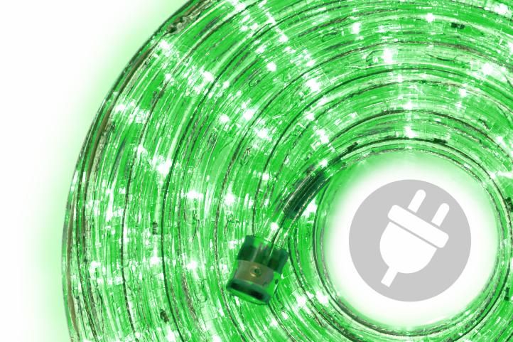 LED světelný kabel - 240 diod, 10 m, zelený