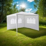 Párty stan 3×3 m – bílý PE, 2 bočnice s okny, klik systém