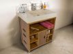Kamenné umyvadlo z mramoru se skříňkou z teakového dřeva