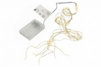Sada 2 kusů světelných drátů na baterie, 8 LED, teple bílá