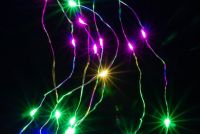 Sada 2 kusů světelných drátů na baterie, 8 LED, barevné