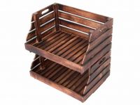 Sada stohovatelných bedýnek DIVERO vintage - 2 kusy