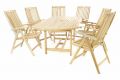 Zahradní dřevěný set z teakového dřeva - 6 židlí, stůl