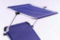 DIVERO Skládací  lehátko se stříškou, modré, 187 x 57 cm