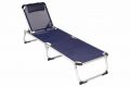 Divero Zahradní skládací lehátko s polštářem, tmavě modré