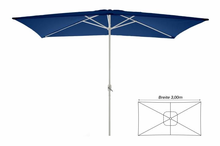 Slunečník obdélníkový 2x3 m - modrý