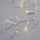 Dekorační řetěz s třpytivými krystaly 20 LED, teplá bílá