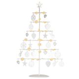 Vánoční kovový dekorační strom 25 LED, teple bílá, bílý