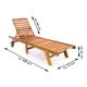  Zahradní lehátko z teakového dřeva s polstrováním