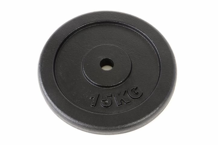 Závaží na činky 15 kg černé litina Závaží na činky 15 kg černé litina
