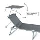 DIVERO Skládací lehátko se stříškou XXL, antracit