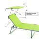 Zahradní skládací lehátko se stříškou XXL - světle zelená