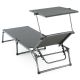 DIVERO Skládací lehátko se stříškou XXL, černé