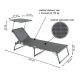 DIVERO Skládací lehátko se stříškou XXL, černé