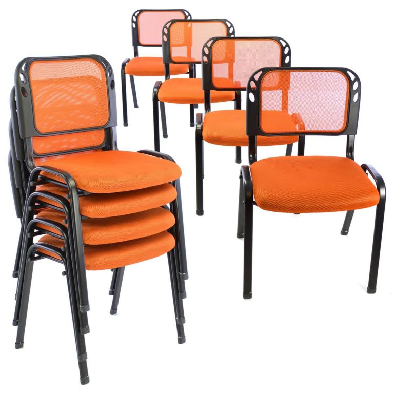 Sada stohovatelných židlí - 8 ks, oranžová