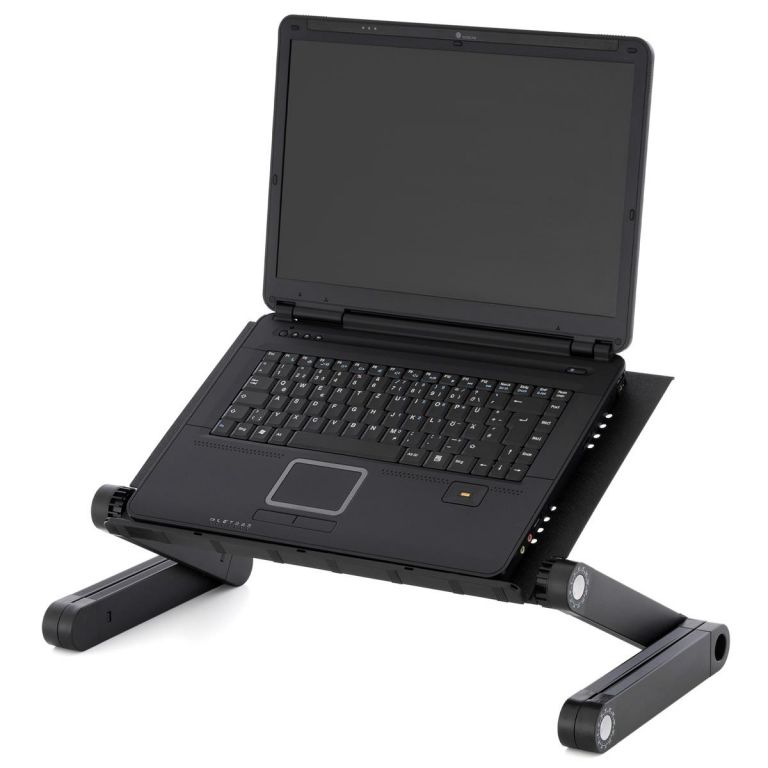Notebookový stůl s USB - 42 x 28 cm, chlazením, černý