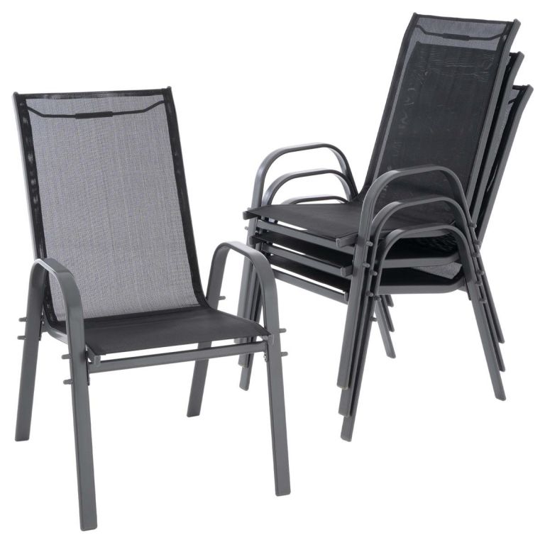 Sada 4 ks zahradních stohovatelných židlí - 55 x 72 x 97 cm