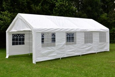 Zahradní párty stan, bílá, 4 x 8 m