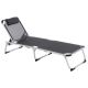 Divero Zahradní skládací lehátko s polštářem, antracit