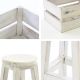 DIVERO sada vintage stolička a 3 ks přepravek, bílé dřevo