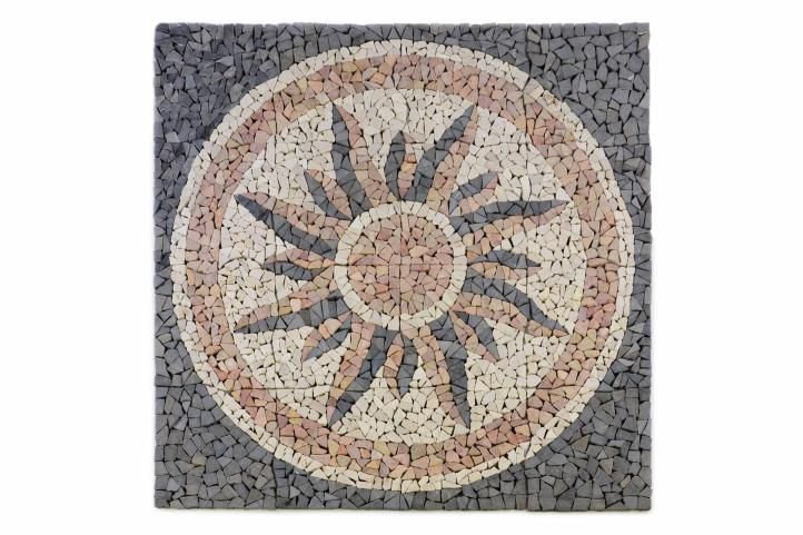 Mramorová mozaika - motiv slunce obklady  120x120
