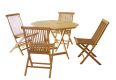 Zahradní set Gardenay z týkového dřeva, 1 stůl + 4 židle