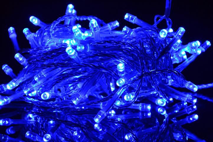 Vánoční LED řetěz - 18 m, 200 LED, modrý