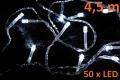 Vánoční LED osvětlení 4,5m - studené bílé, 50 diod