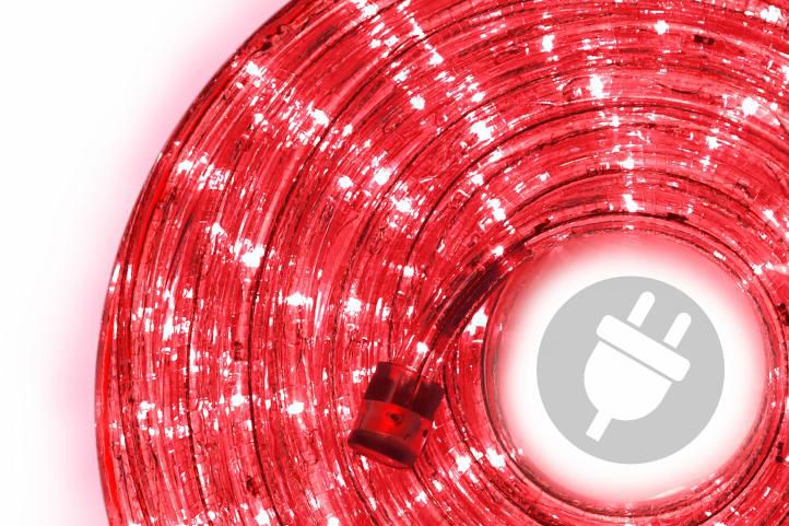 LED světelný kabel - 240 diod, 10 m, červený