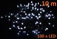 Vánoční LED řetěz 10 m, 100 LED, studeně bílý