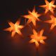 Vánoční LED hvězdy, oranžové, 10 LED, průhledný kabel