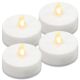 Sada LED čajových svíček na baterie, bílé, s časovačem, 4 ks