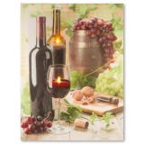 Nástěnná malba víno, 2 LED, 30 x 40 cm