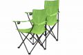 Kempingová sada skládací židle s držákem, sv. zelená
