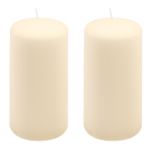 Krémová parafínová svíčka 15 cm, 65 h hoření, sada 2 ks