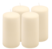 Krémová parafínová svíčka 15 cm, 65 h hoření, sada 4 ks